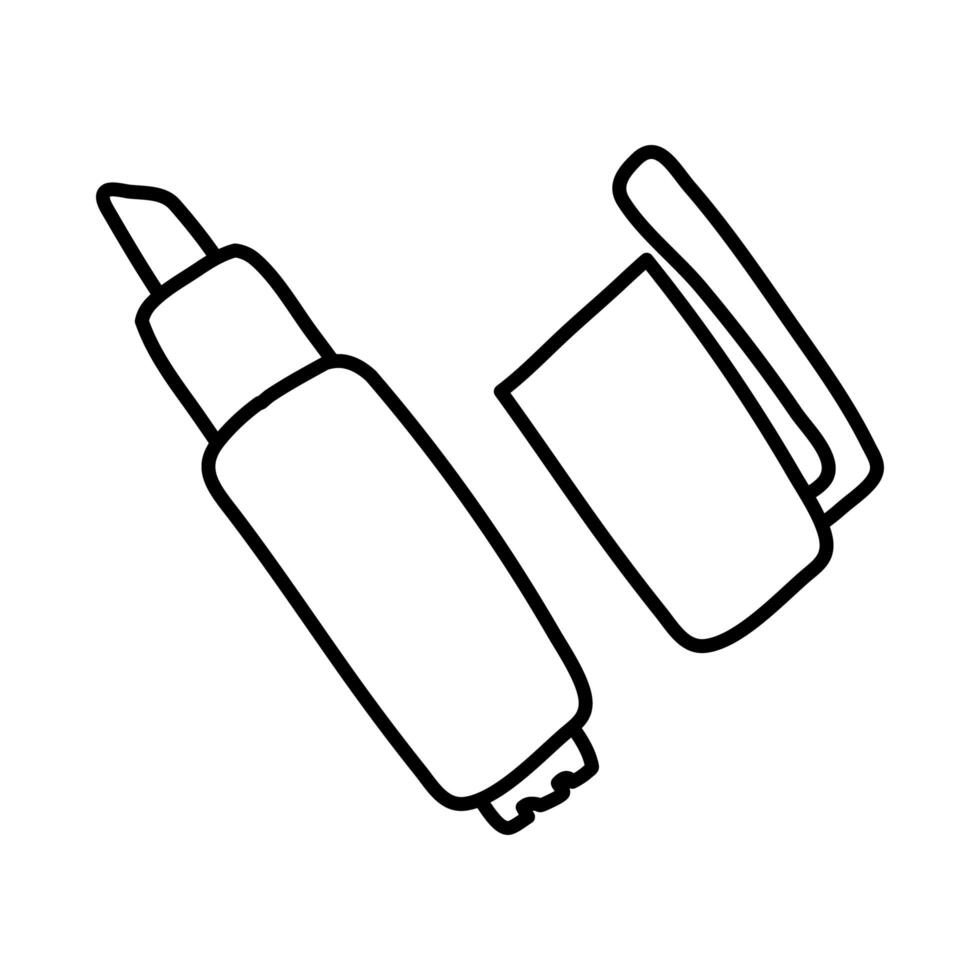 penlighter supply school line style icon vector