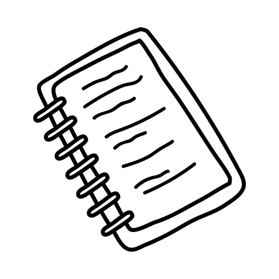 cuaderno abierto icono de estilo de línea de suministro escolar vector