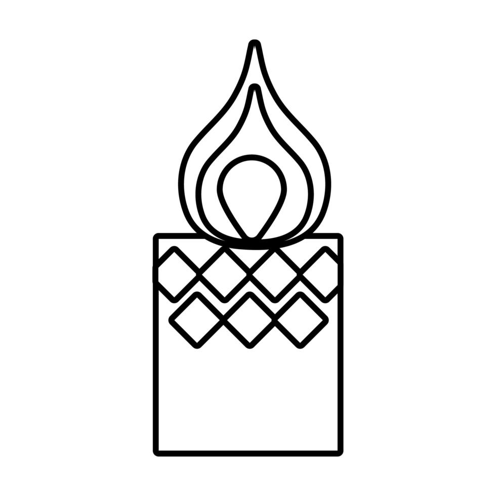 diwali candle line style icon vector