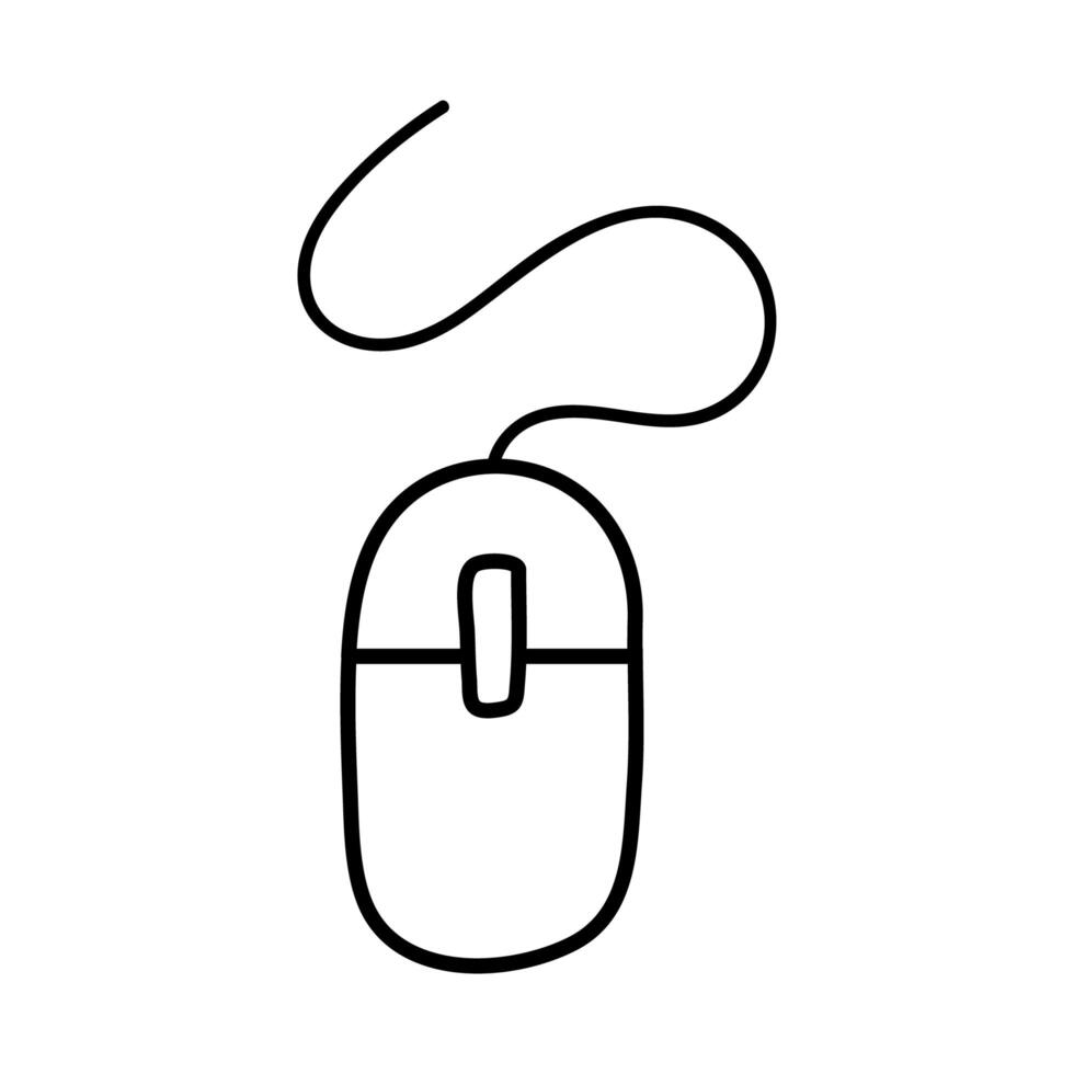 mouse hardware line style icon vector