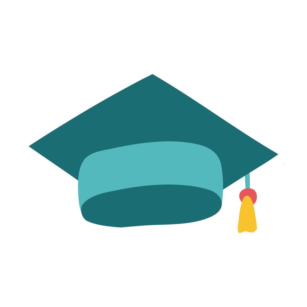 graduation hat flat style icon vector