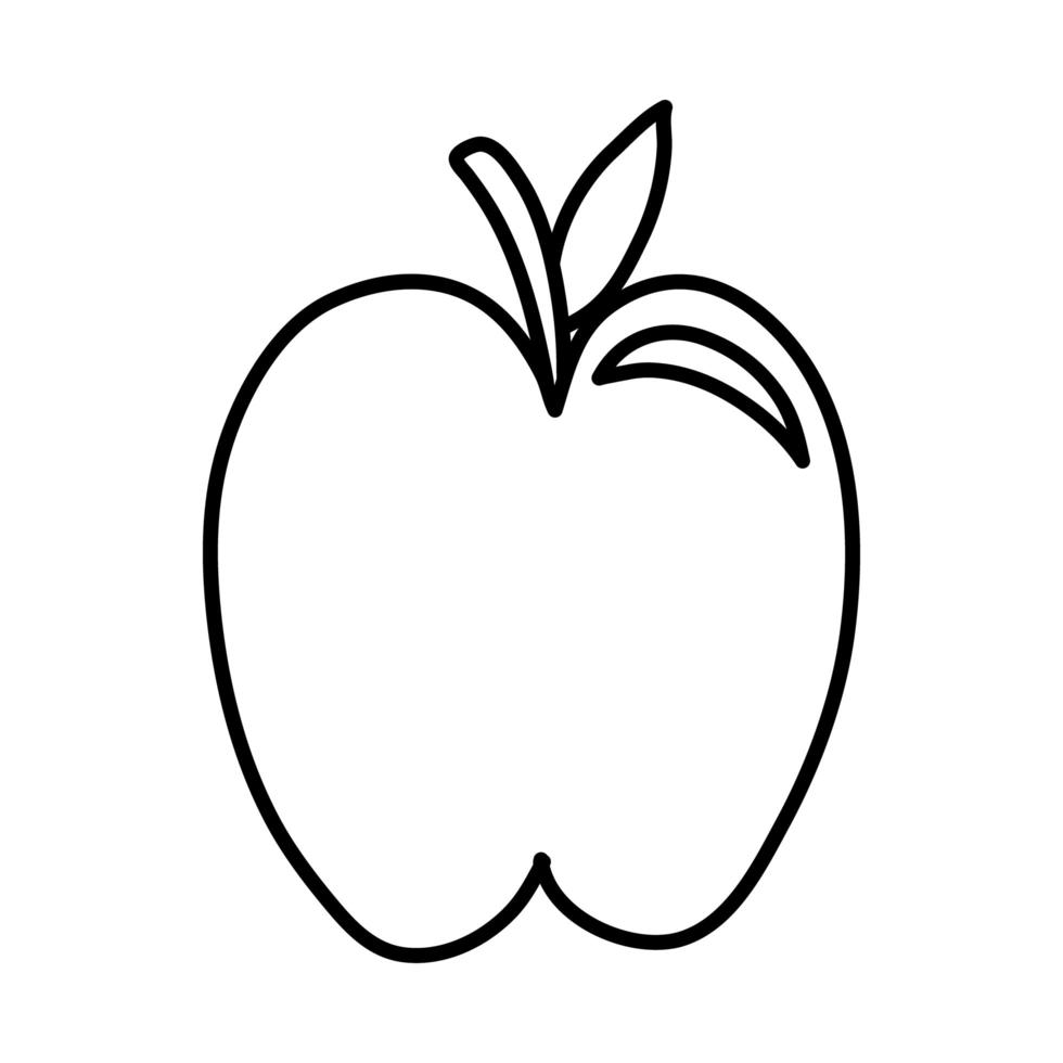 apple fresh fruit line style icon vector