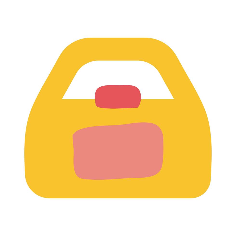 schoolbag handle equipment flat style icon vector