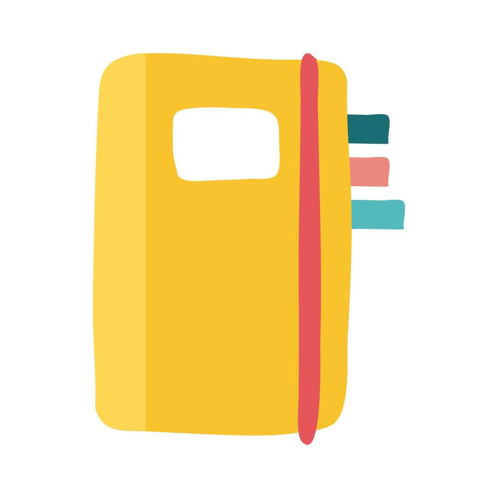 notebook agend school supply flat style icon vector