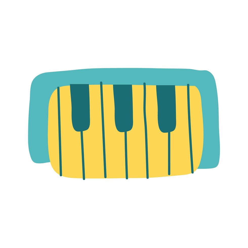 icono de estilo plano de instrumento de piano vector