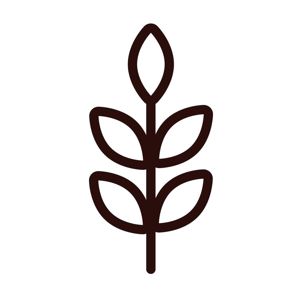 branch with leafs nature line style vector