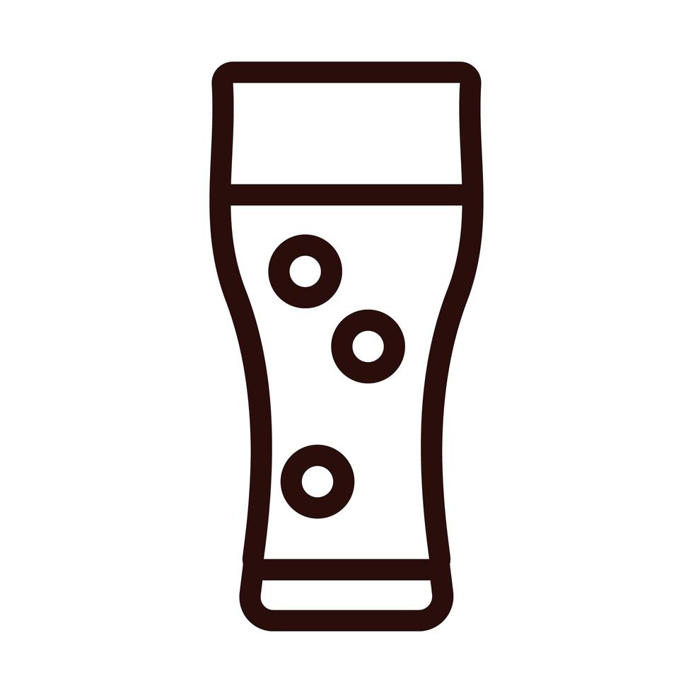 vaso de cerveza beber estilo de línea oktoberfest vector