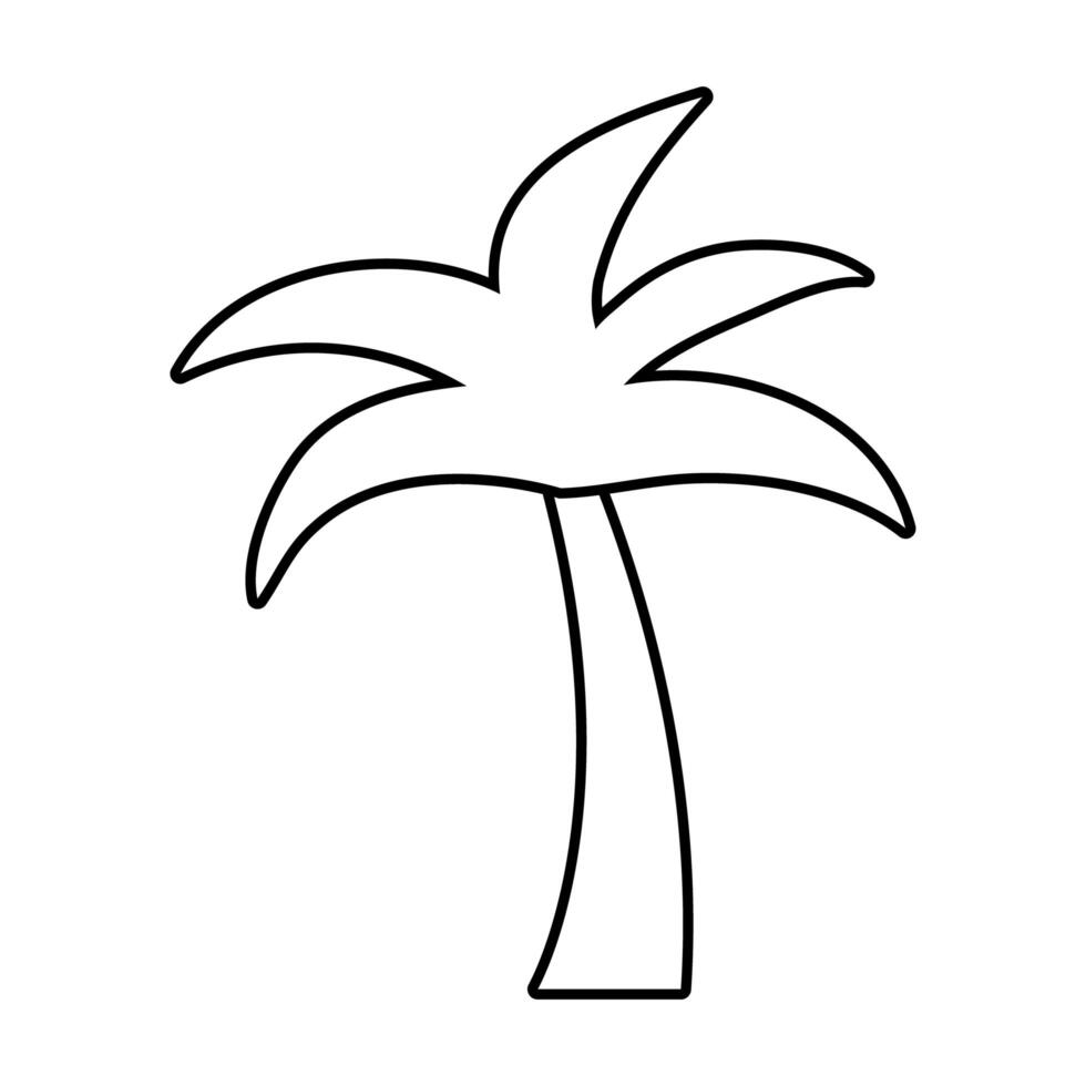 tree palm line style icon vector