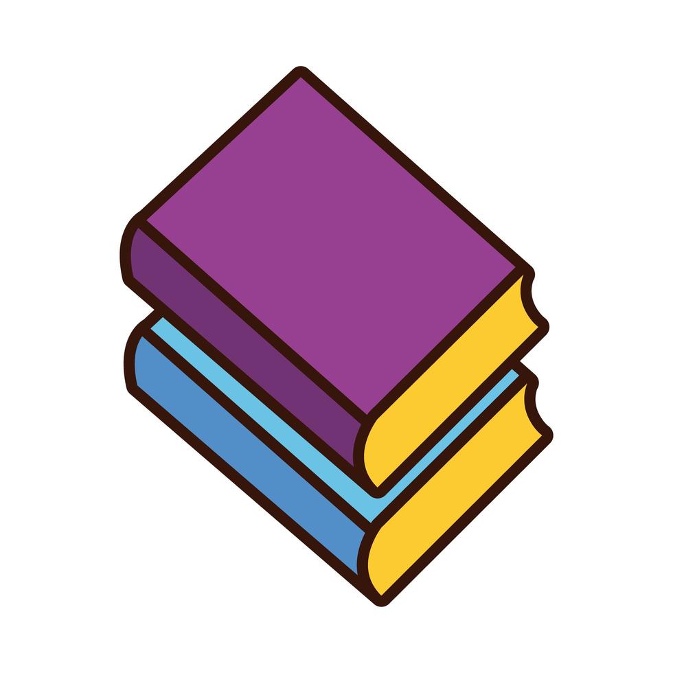 pile textbooks school line and fill style icon vector