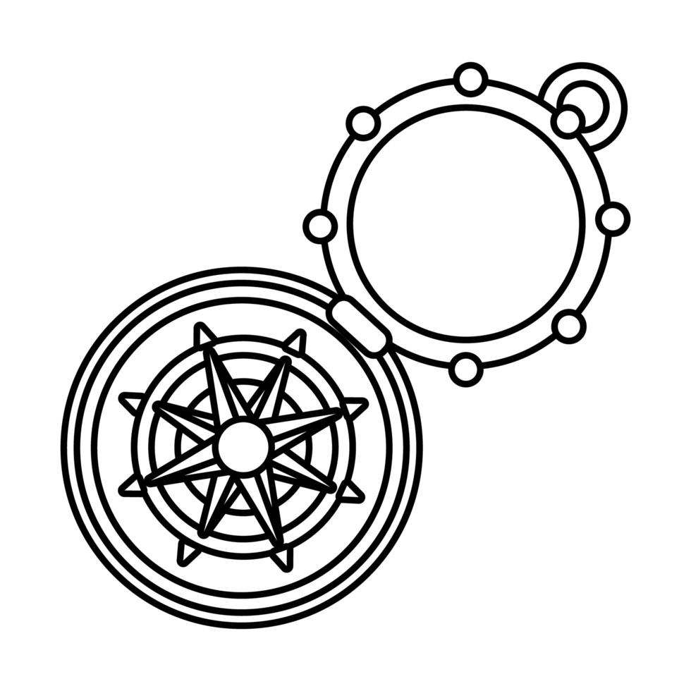 compass guide line style icon vector