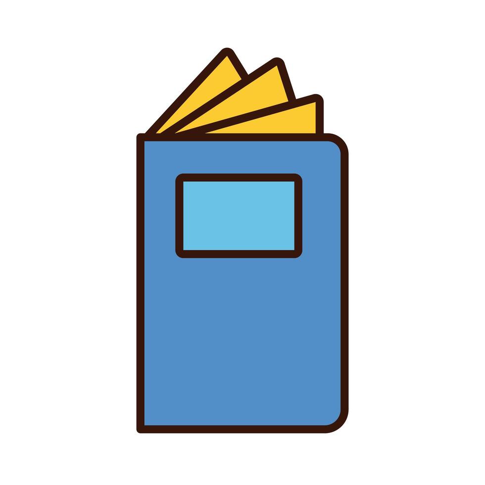 book school open line and fill style icon vector