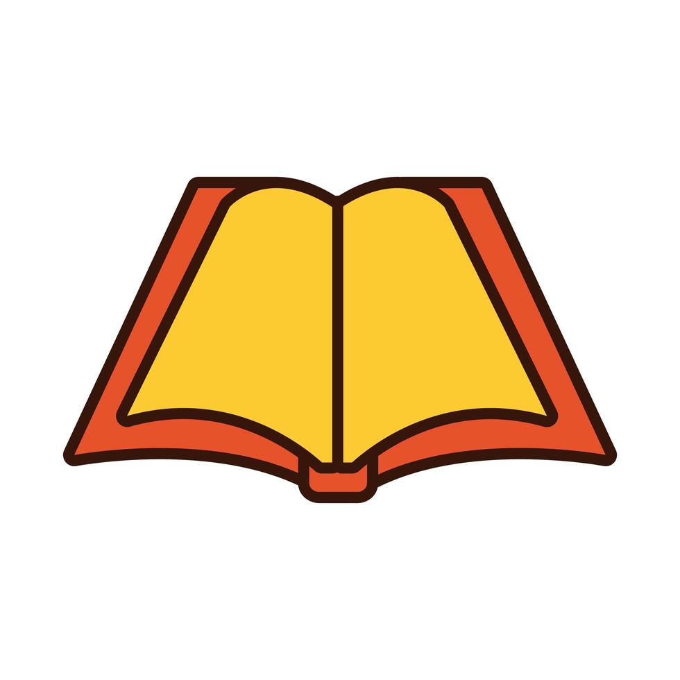 book school open line and fill style icon vector