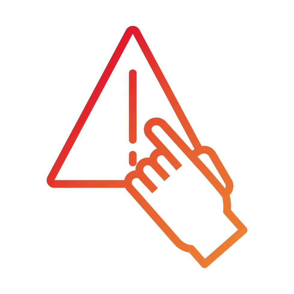 alert caution signal gradient style icon vector