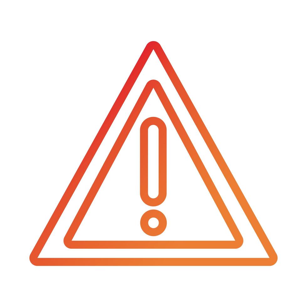 alert caution signal gradient style icon vector