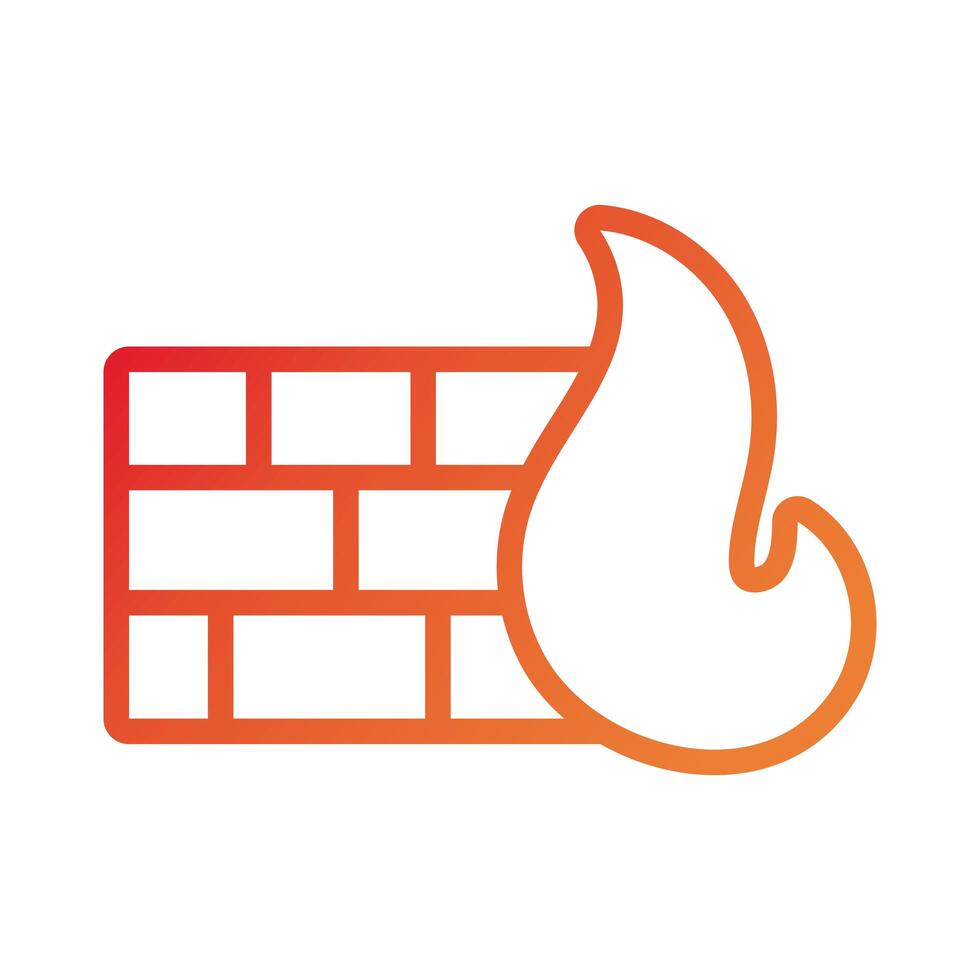 fire wall security gradient style icon vector
