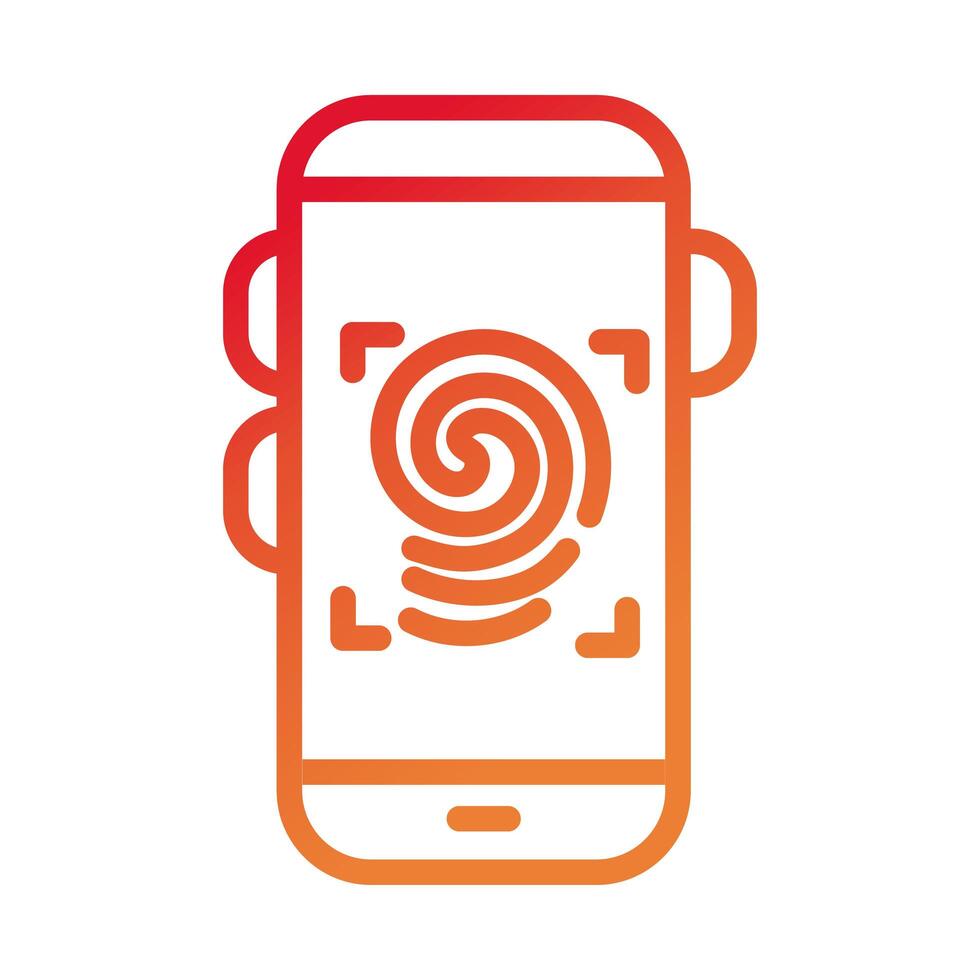 smartphone device with finger print gradient style vector