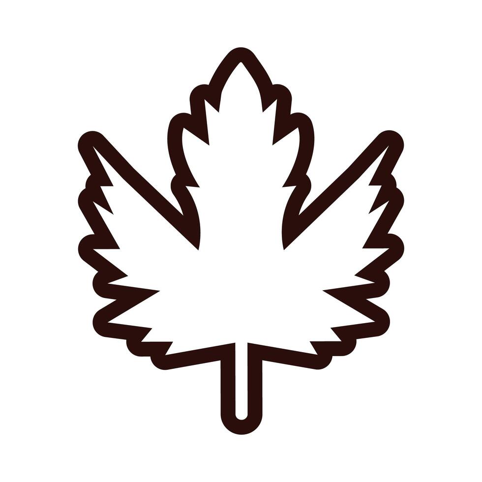 autumn leaf line style icon vector
