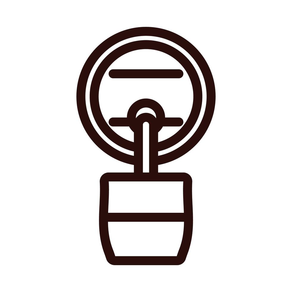 beer barrel wooden with glass oktoberfest line style icon vector