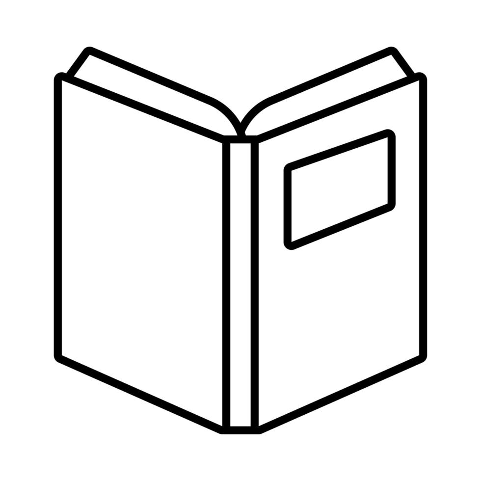 libro, escuela, línea abierta, estilo, icono vector