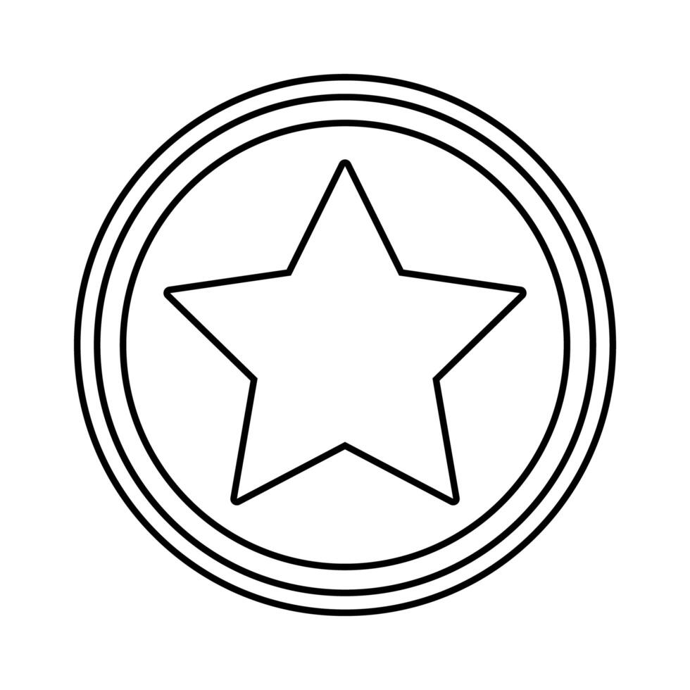 icono de estilo de línea de sello de estrella vector