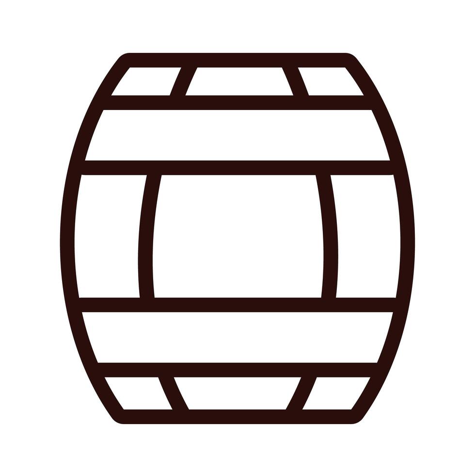 beer barrel wooden oktoberfest line style icon vector