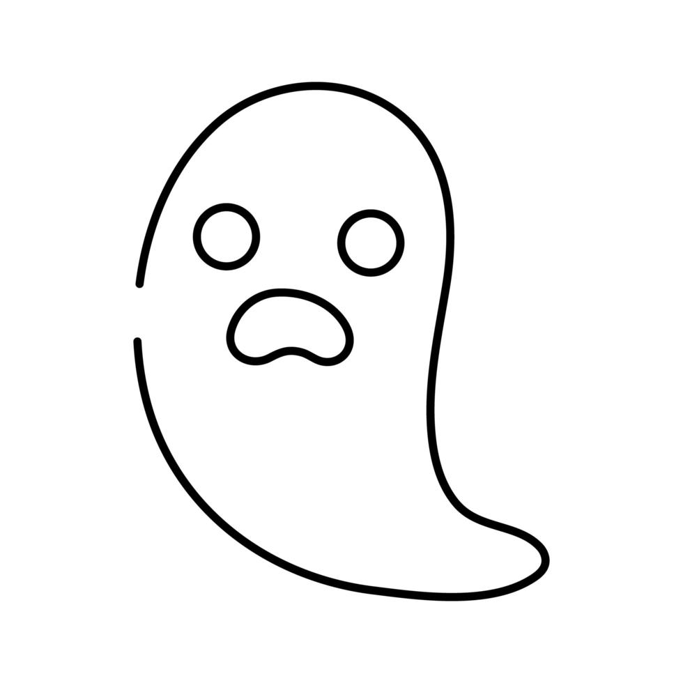 halloween ghost style line icon vector