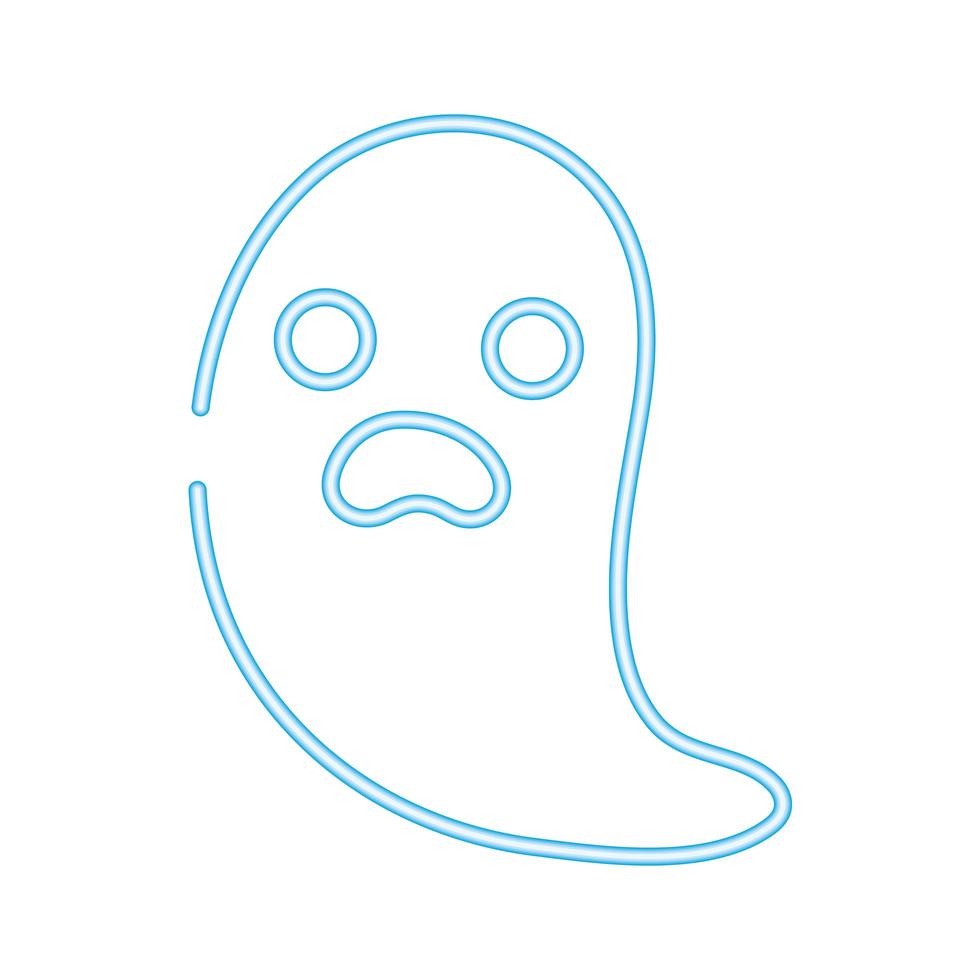 halloween ghost style neon icon vector