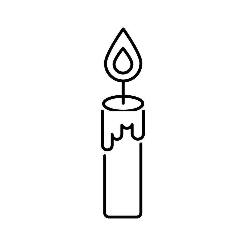 halloween candle line style icon vector