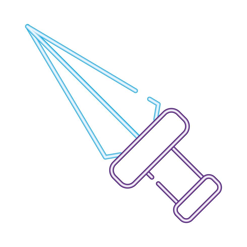 old dagger neon style icon vector