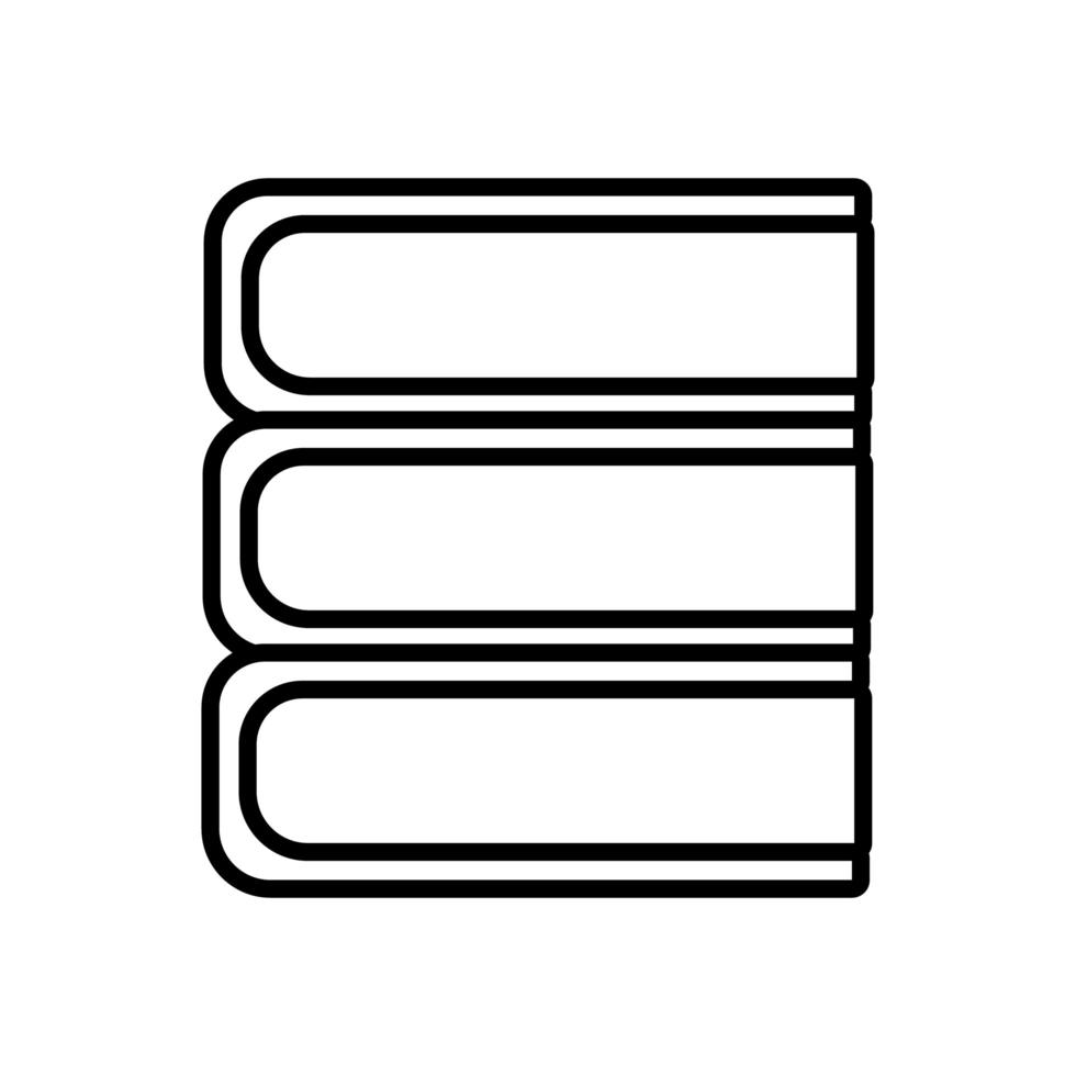 pile textbooks school line style icon vector
