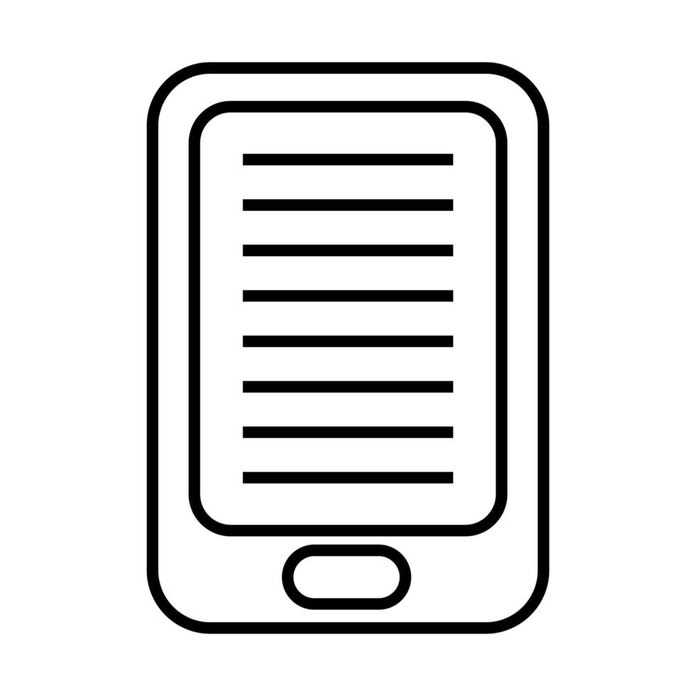 ebook technology in tablet line style icon vector