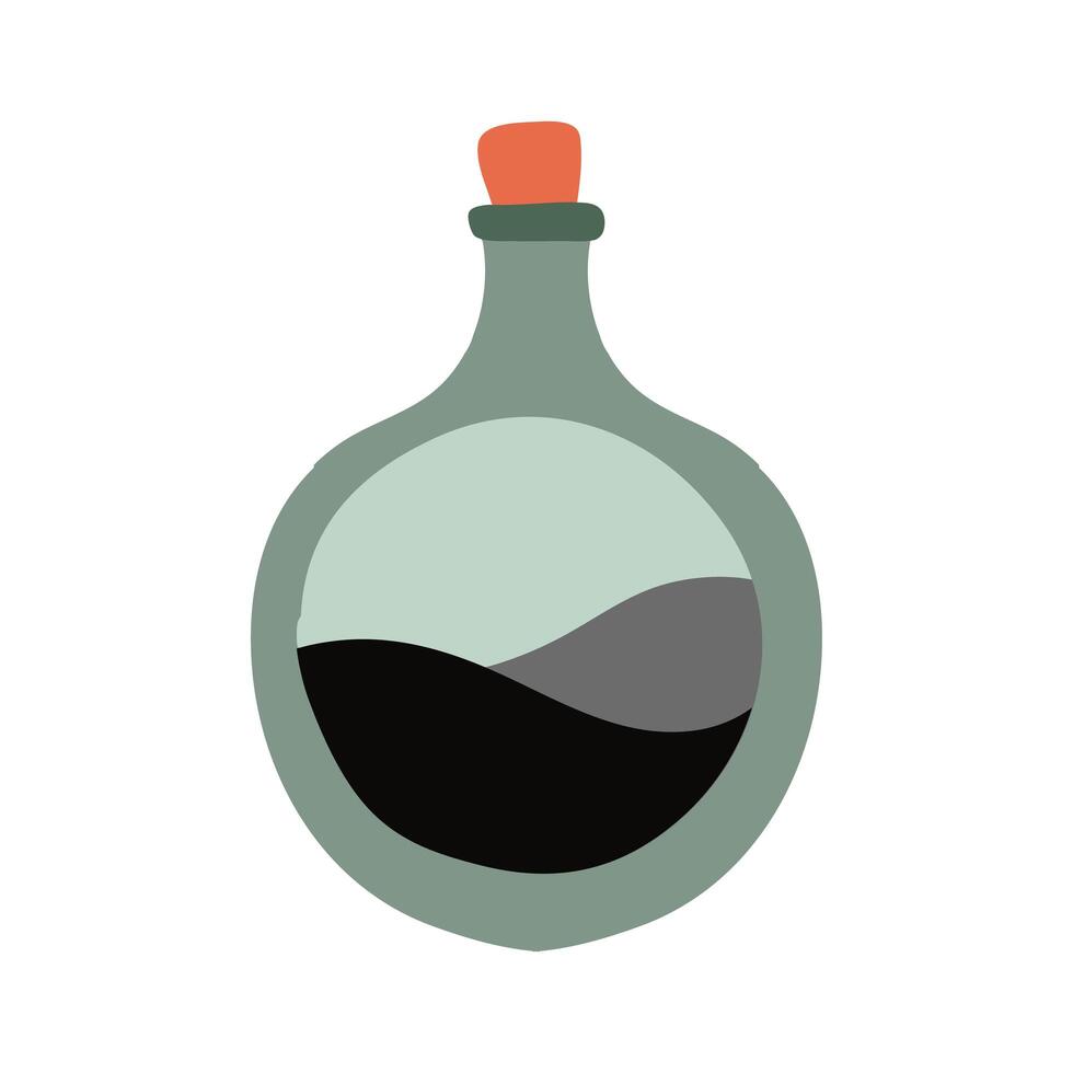 witch spell in flask flat style vector