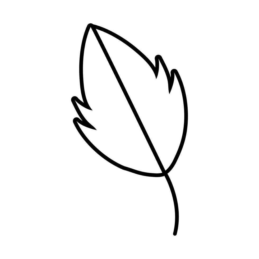 icono de estilo de línea de planta de hoja de otoño vector