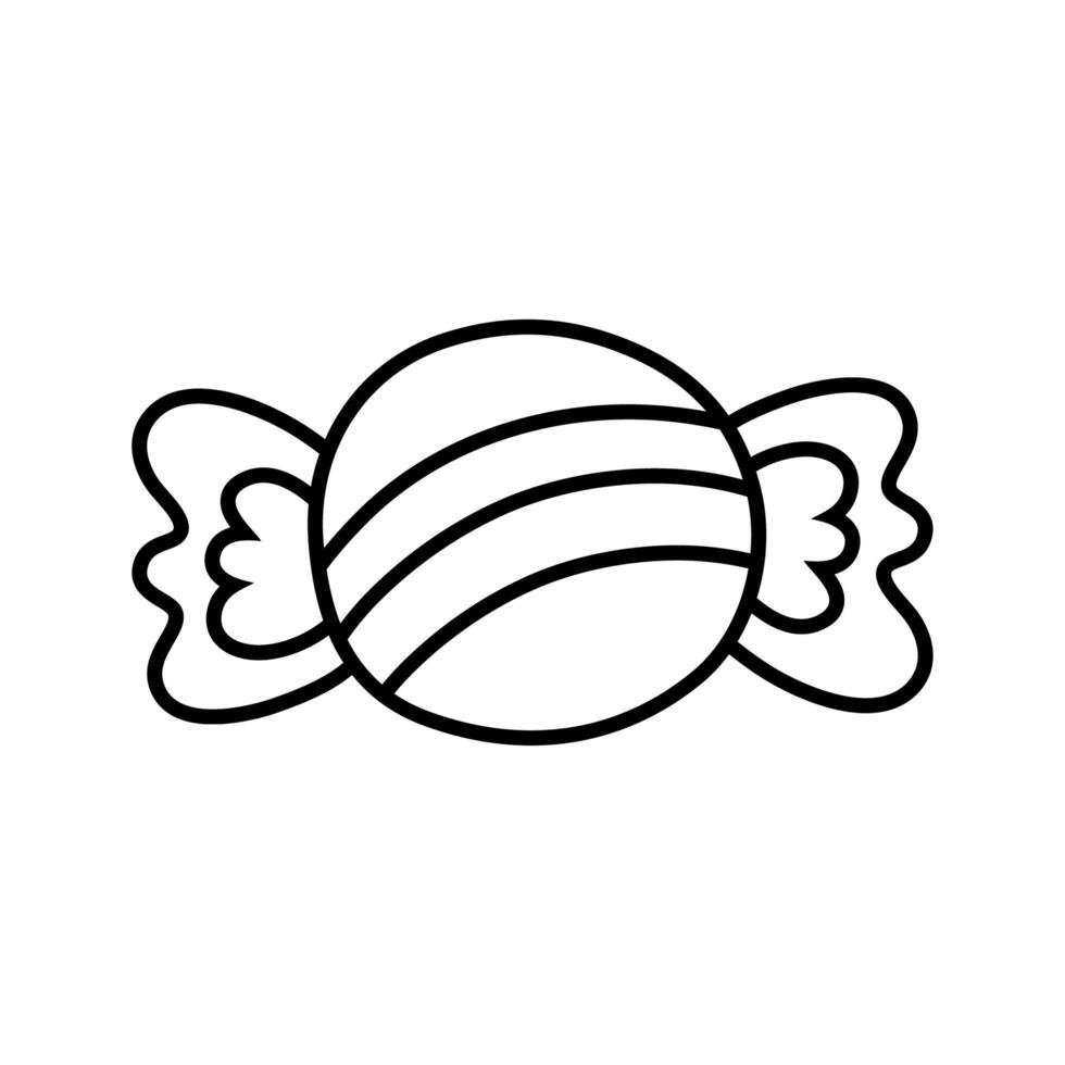 sweet candy halloween line style icon vector
