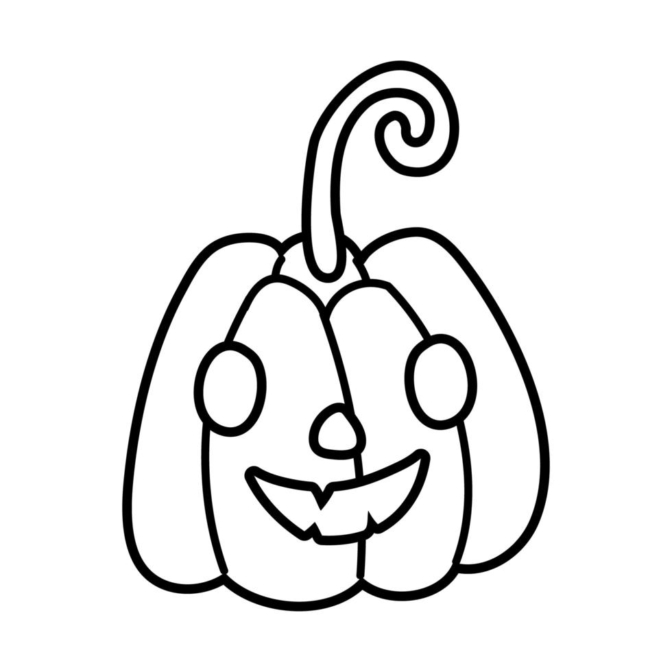 icono de estilo de línea de cara de calabaza de halloween vector