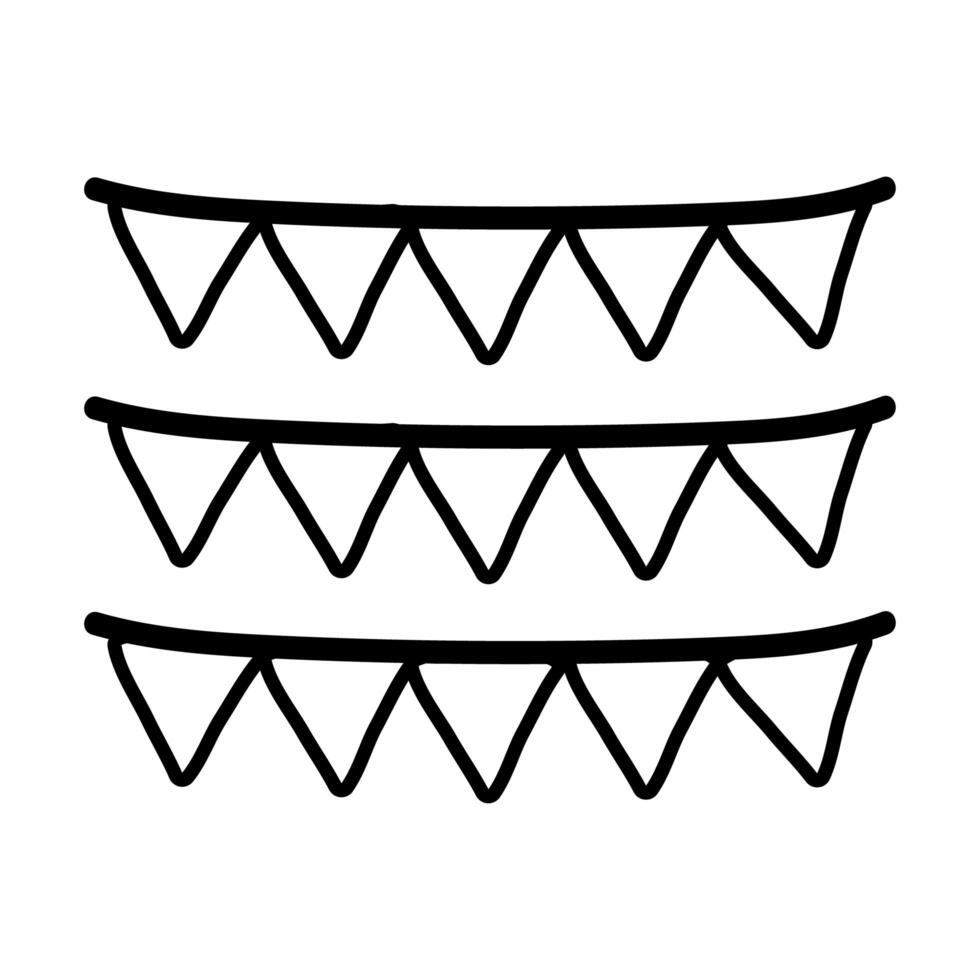 garlands party hanging line style icon vector