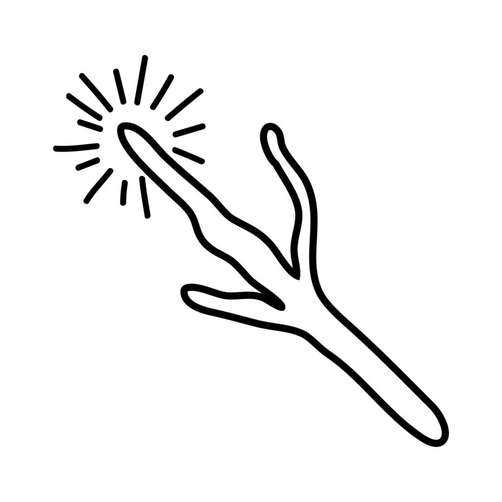 wand magic line style icon vector