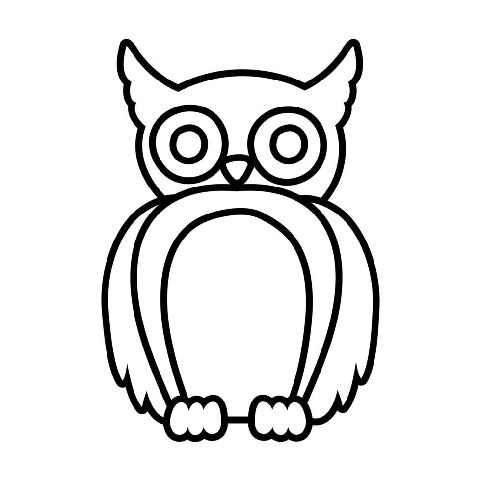 halloween owl line style icon vector