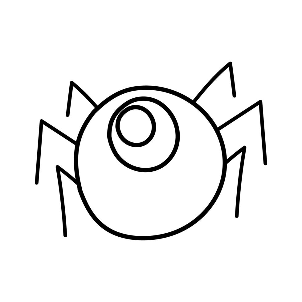 halloween spider style line icon vector