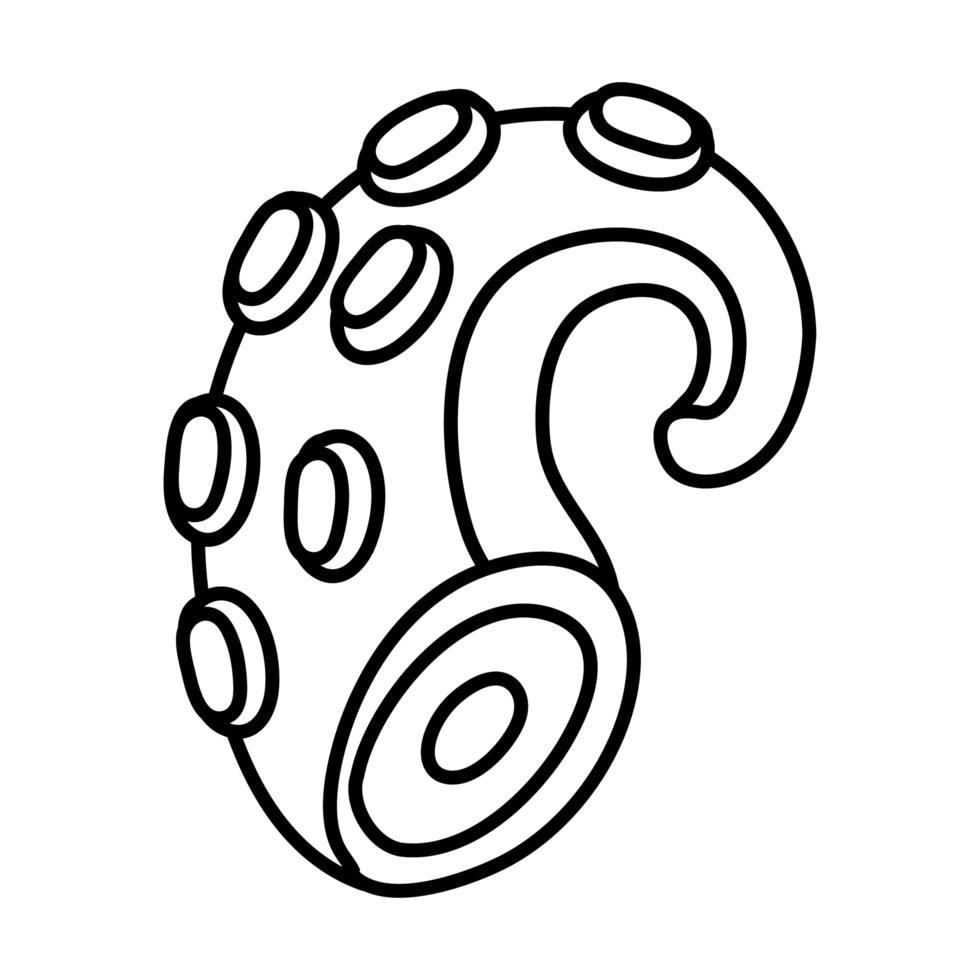 octopus tentacle line style icon vector