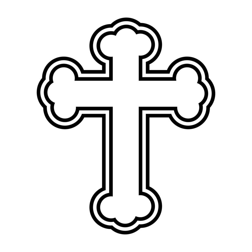 religious cross symbol line style icon vector