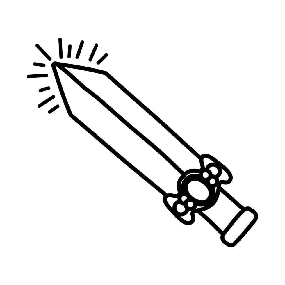 old dagger line style icon vector