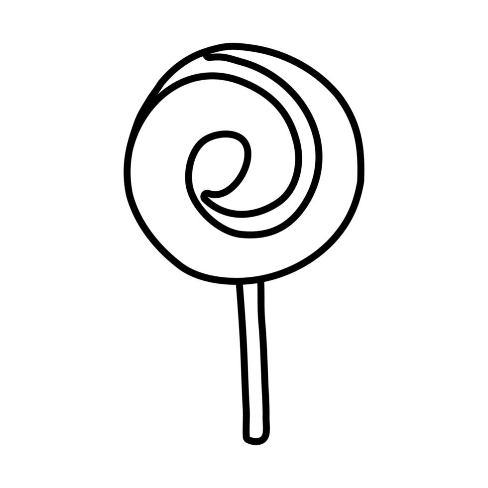 sweet lollipop halloween line style icon vector