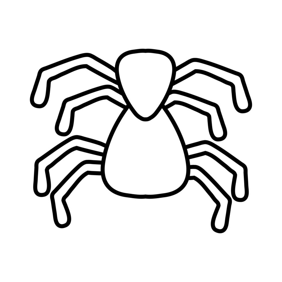 icono de estilo de línea de araña de halloween vector