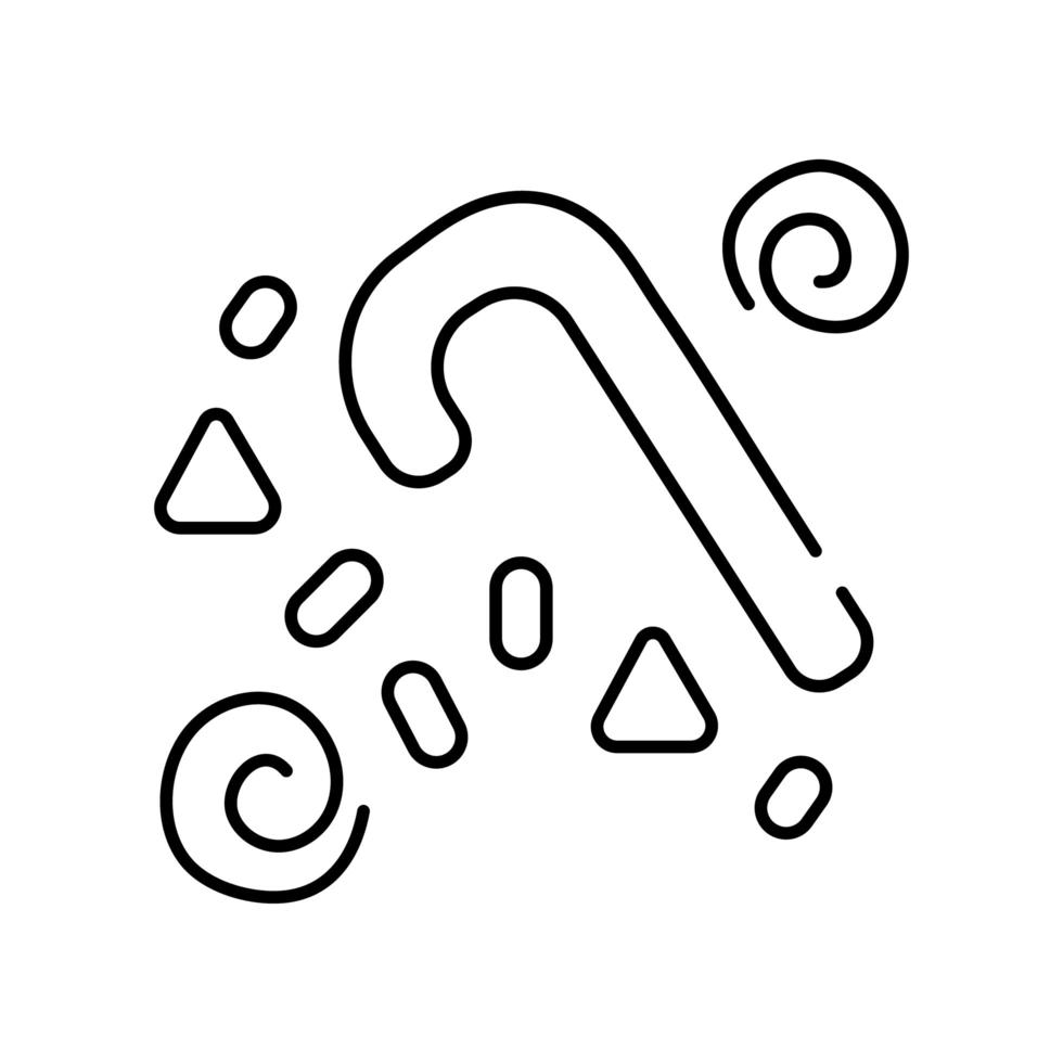 sweet cane candy line style icon vector