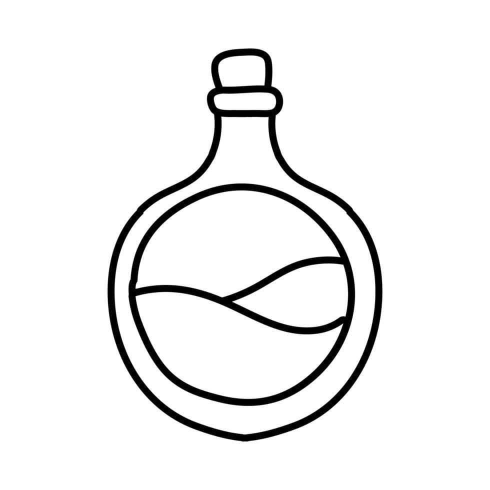 witch spell in flask line style vector