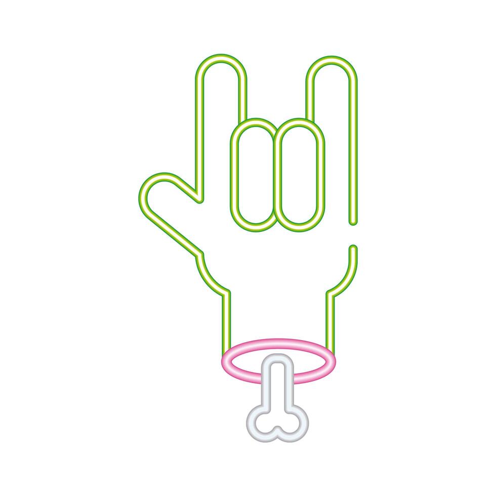 death hand neon style icon vector