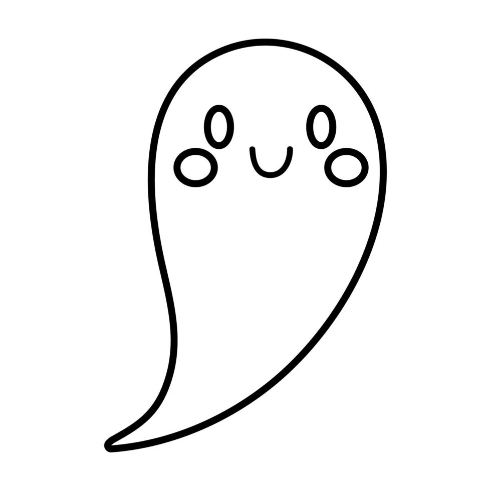 halloween ghost style line icon vector