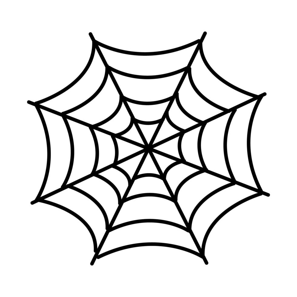icono de estilo de línea de red de araña de halloween vector