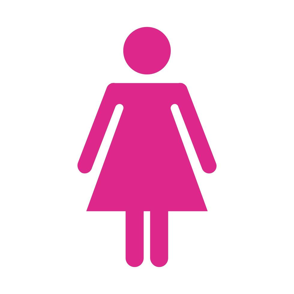 icono de estilo de silueta de figura de mujer rosa vector